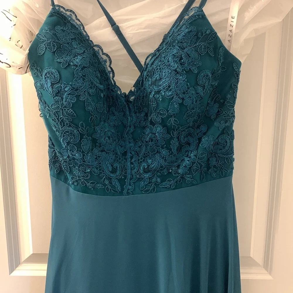 Azazie Sonya Dress in Peacock Color - Picture 5 of 16